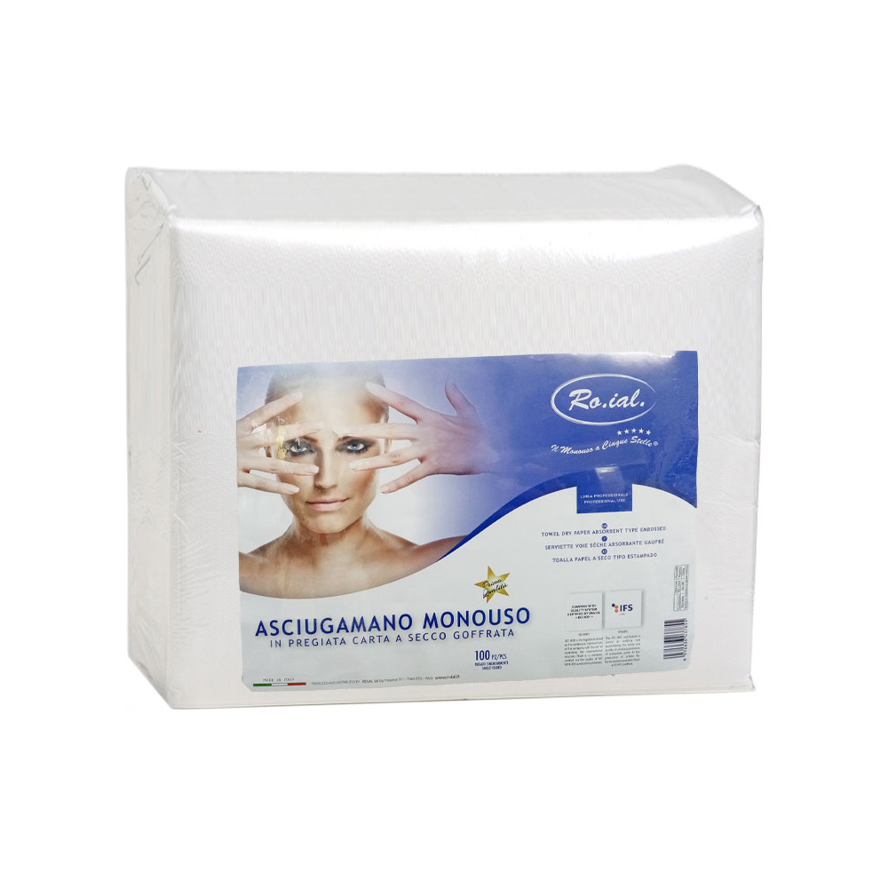 ROIAL ASCIUGAMANO MONOUSO GOFFRATO STESO 100 PZ