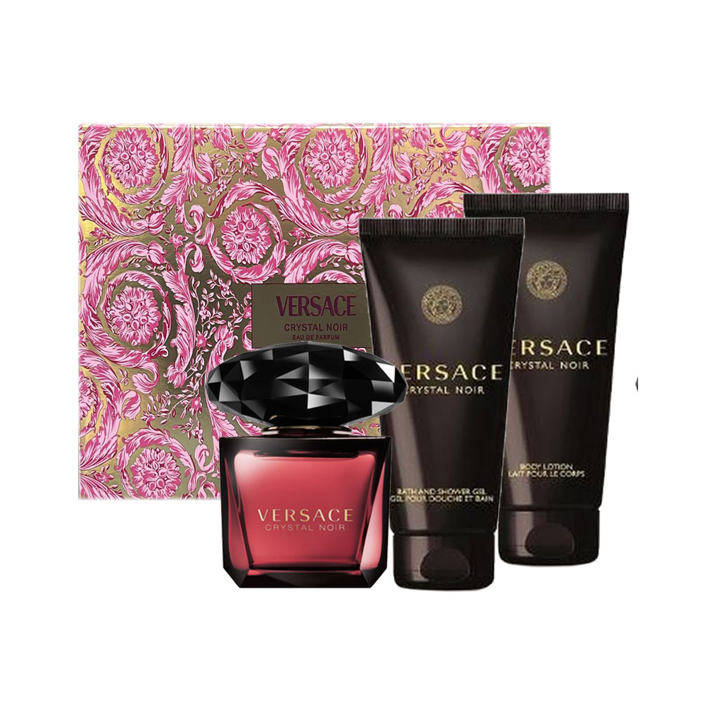 VERSACE CONF. CRYSTAL NOIR EDP 90ML+ BODY LOTION 100ML+ SHOWER GEL 100ML+ BEAUTY CASE