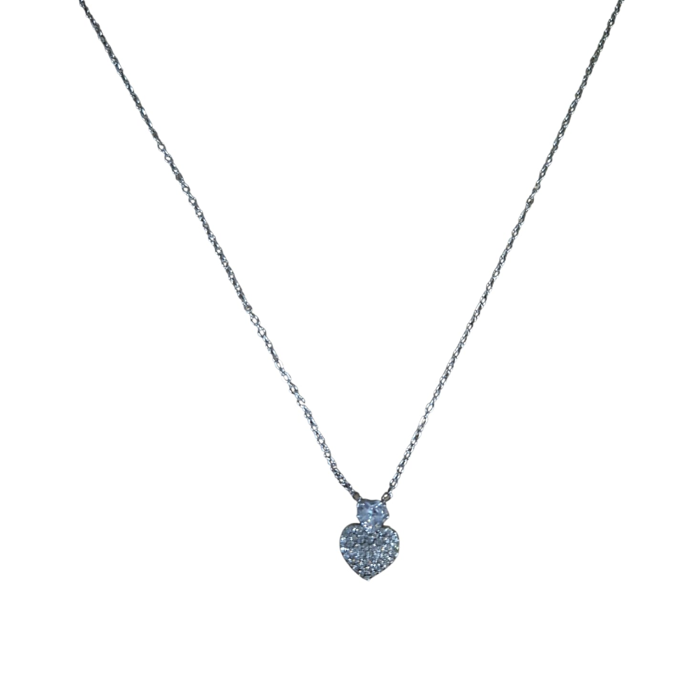 FILO DICIOTTO COLLANA IN ACCIAIO CIONDOLO CUORE ARGENTO LINEA 180 26.000