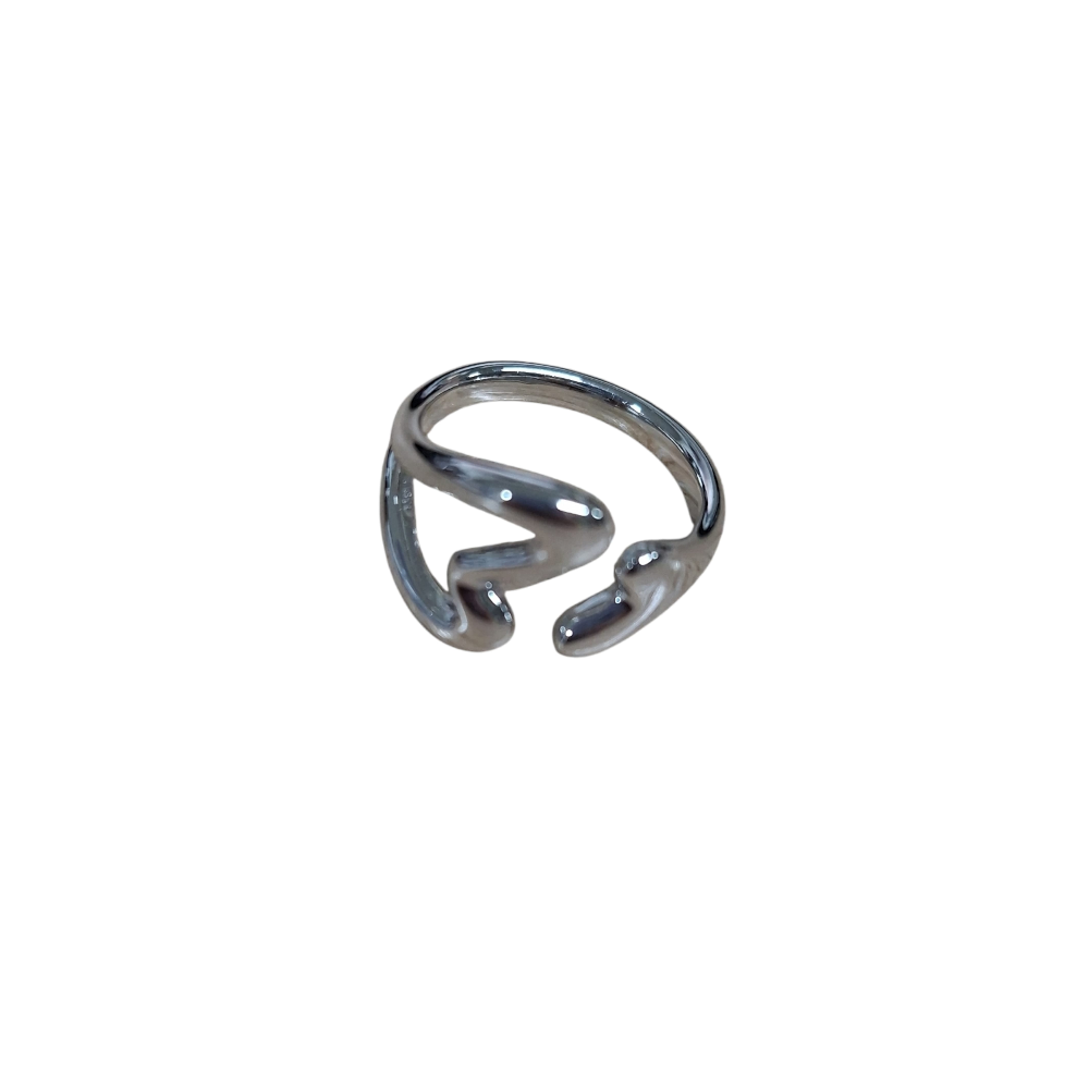 FILO DICIOTTO ANELLO IN ACCIAIO DOPPIO CUORE ARGENTO LINEA 180 26.000