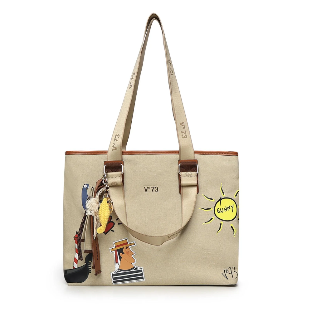 V°73 BORSA SINTETICA DONNA TITA BEIGE/CUOIO 73BS9TZ01C