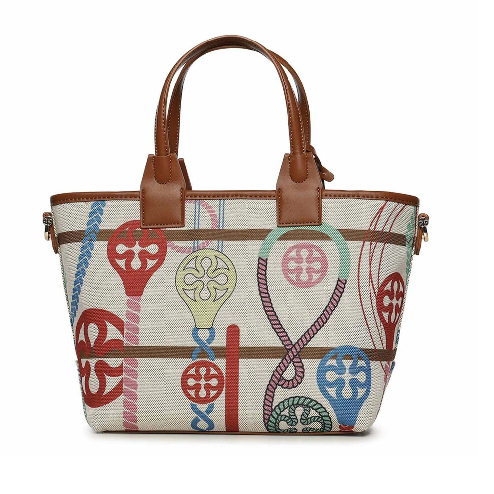 V°73 BORSA SINTETICA DONNA GUENDA OFF WHITE/MULTI 73BS9MT01