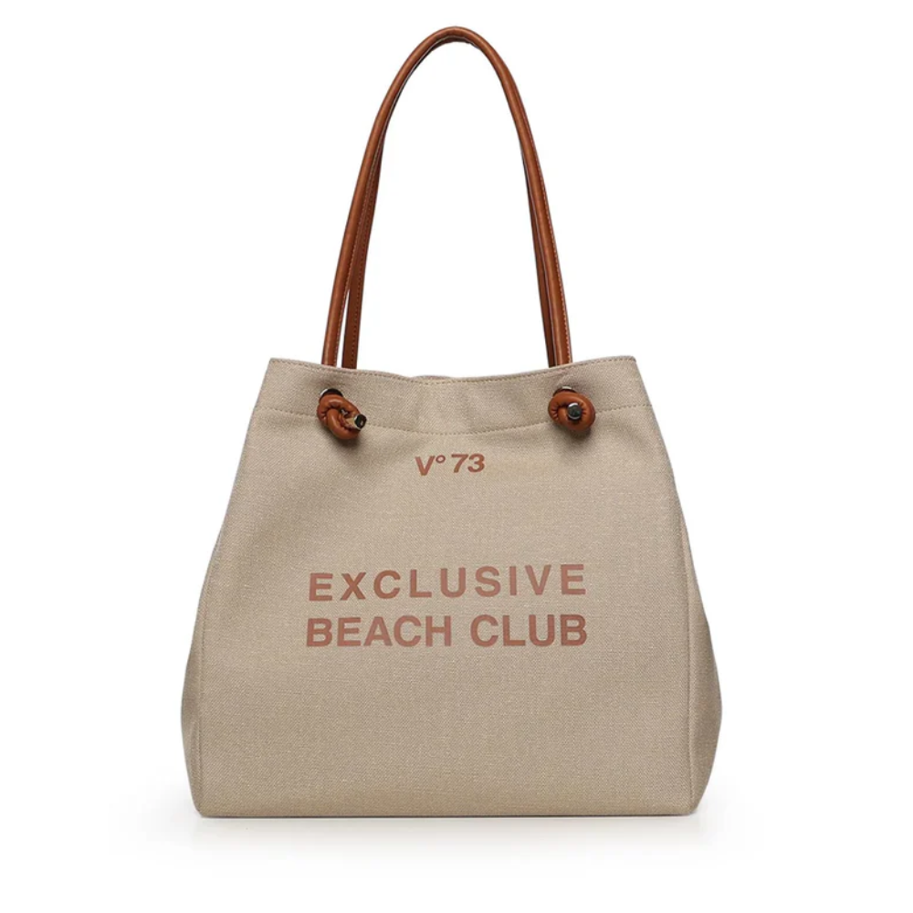 V°73 BORSA SINTETICA DONNA EXCLUSIVE NATURALE/CUOIO 73BS9QM01
