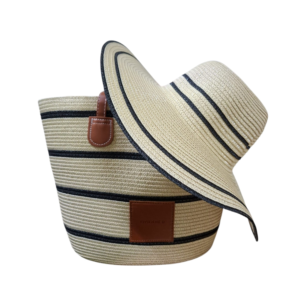 VIVIENNE D SHOPPER E CAPPELLO RAFIA VBB275 BIANCO