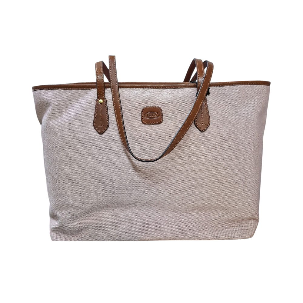 BRIC'S X-COLLECTION VOLTERRA TRAMA SHOPPING BAG BOE05963.020 BORDEAUX/TAN
