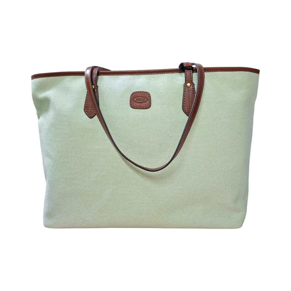 BRIC'S X-COLLECTION VOLTERRA TRAMA SHOPPING BAG BOE05963.005 GREEN/TAN