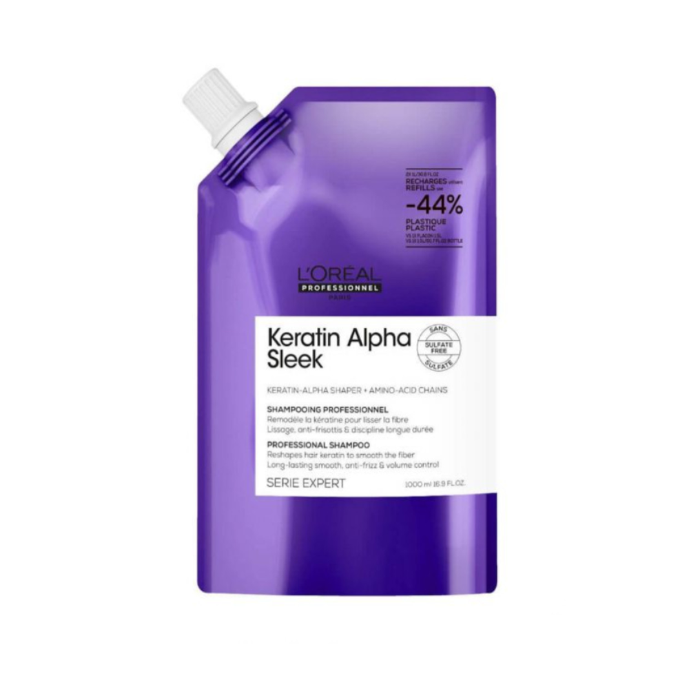 LOREAL SERIE EXPERT RICARICA KERATIN ALPHA SLEEK SHAMPOO LITRO CAPELLI LISCI