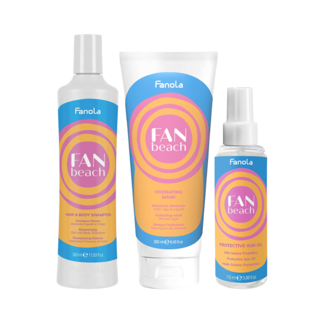 FANOLA KIT SOLARE SHAMPOO+MASK+OLIO+TELO MARE