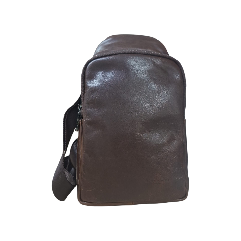 PELLETTERIA VENETA MONOSPALLA IN PELLE VINTAGE RICCARDO N25493 MORO