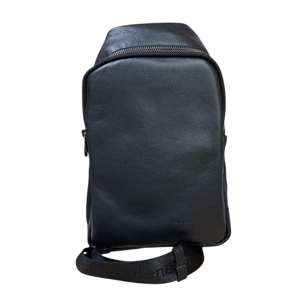 PELLETTERIA VENETA MONOSPALLA IN PELLE VINTAGE RICCARDO N25493 NERO