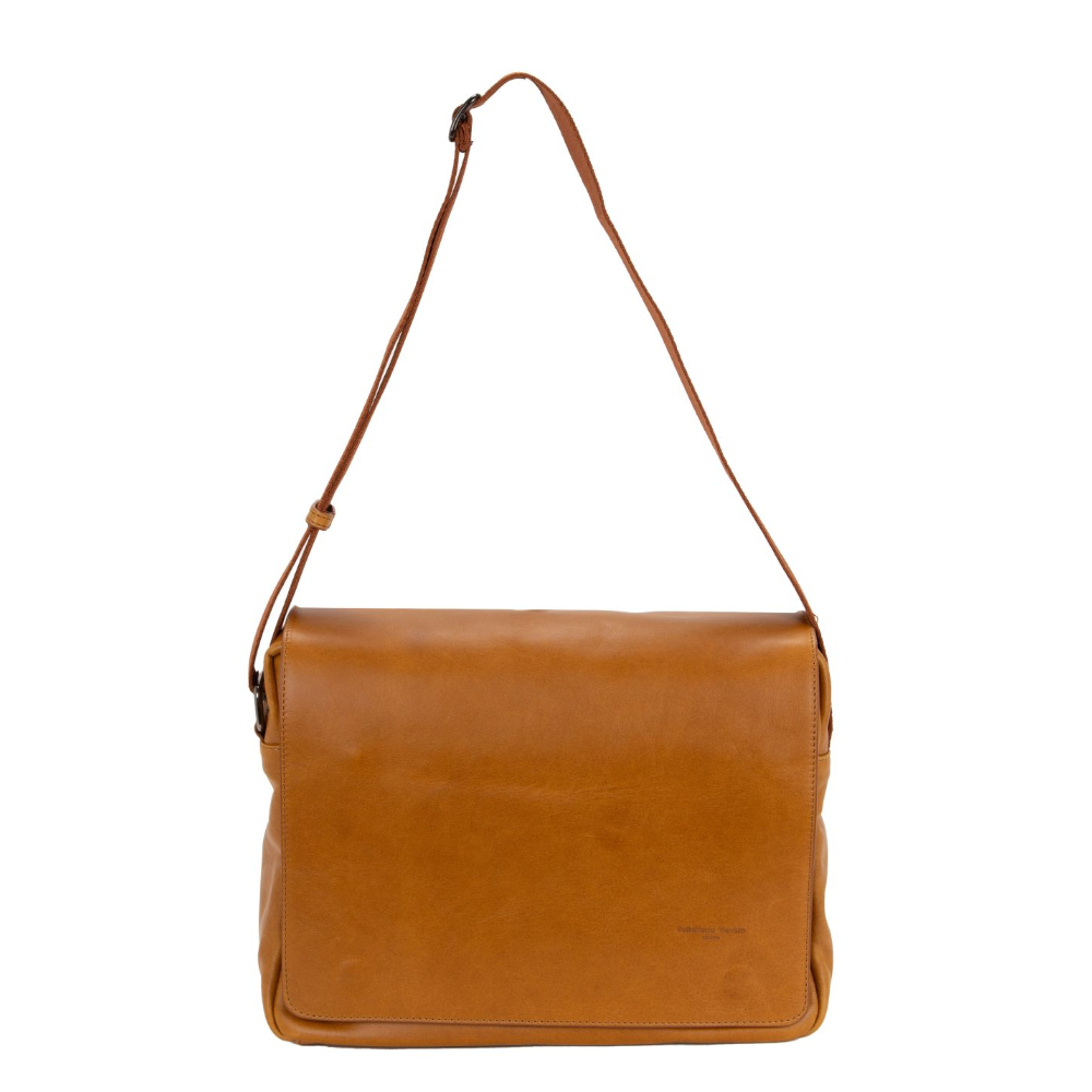 PELLETTERIA VENETA MESSENGER IN PELLE VINTAGE RICCARDO N25492 CUOIO
