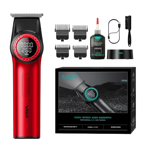 VGR HAIR TRIMMER HIGH-SPEED 6000-8000RPM V-977 ROSSO