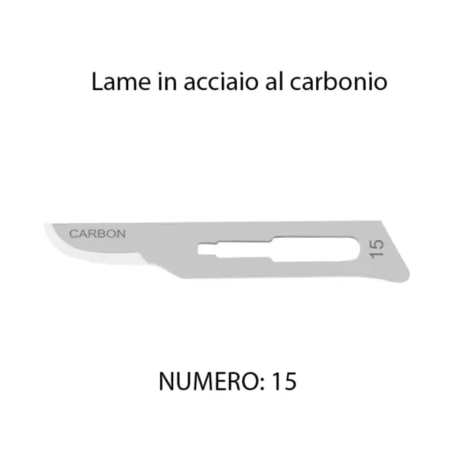 XANITALIA 370.172 LAME BISTURI IN ACCIAIO AL CARBONIO CONF.100PZ (PEZZO SINGOLO) 15