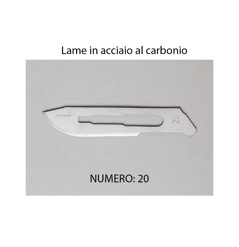 XANITALIA 370.165 LAME BISTURI IN ACCIAIO AL CARBONIO CONF.100PZ (PEZZO SINGOLO) 20