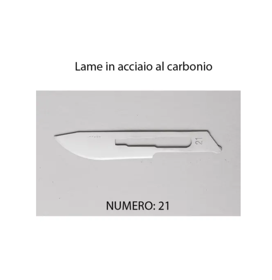 XANITALIA 370.166 LAME BISTURI IN ACCIAIO AL CARBONIO CONF.100PZ (PEZZO SINGOLO) 21