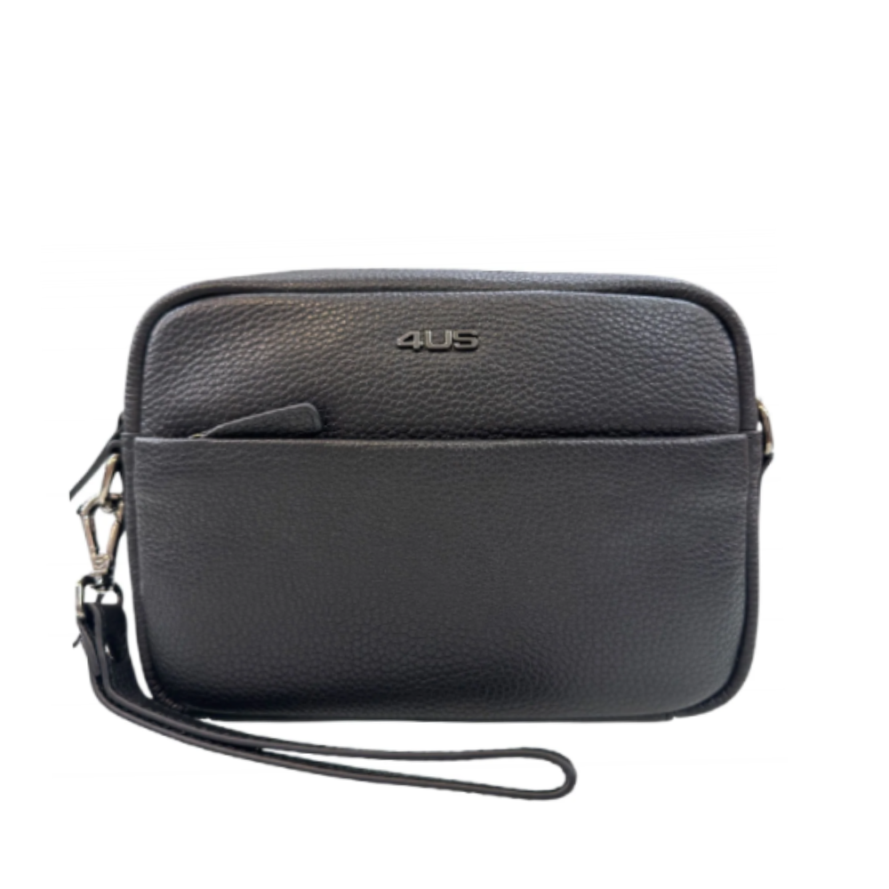 4US PACIOTTI BORSA SCOTT 100% REAL LEATHER BLACK 10412