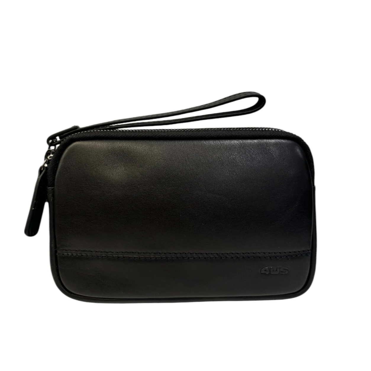 4US PACIOTTI POCHETTE RHYS 100% REAL LEATHER BLACK 10158