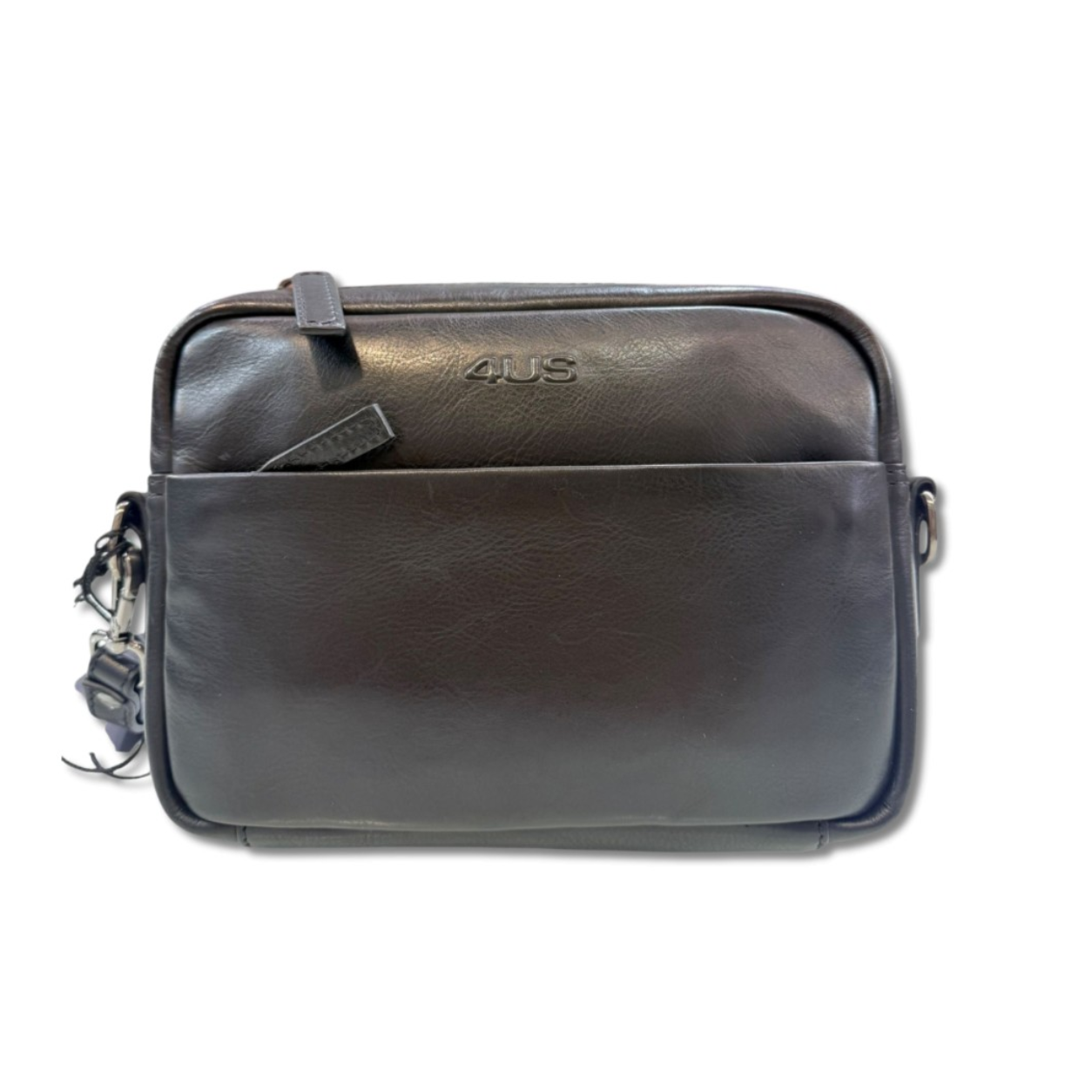 4US PACIOTTI BORSA SCOTT 100% REAL LEATHER BLACK 10419