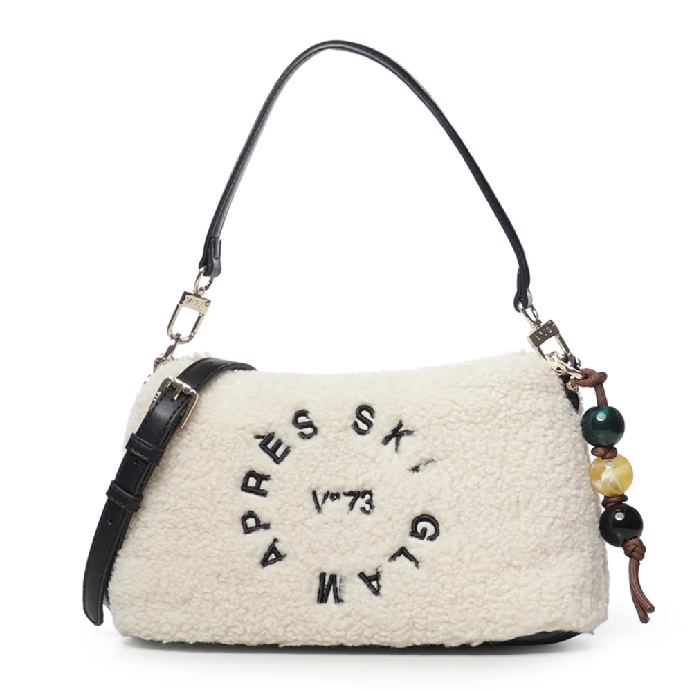 V°73 BORSA SINTETICA DONNA SKI GLAM OFF WHITE/NERO 73BSA1W03