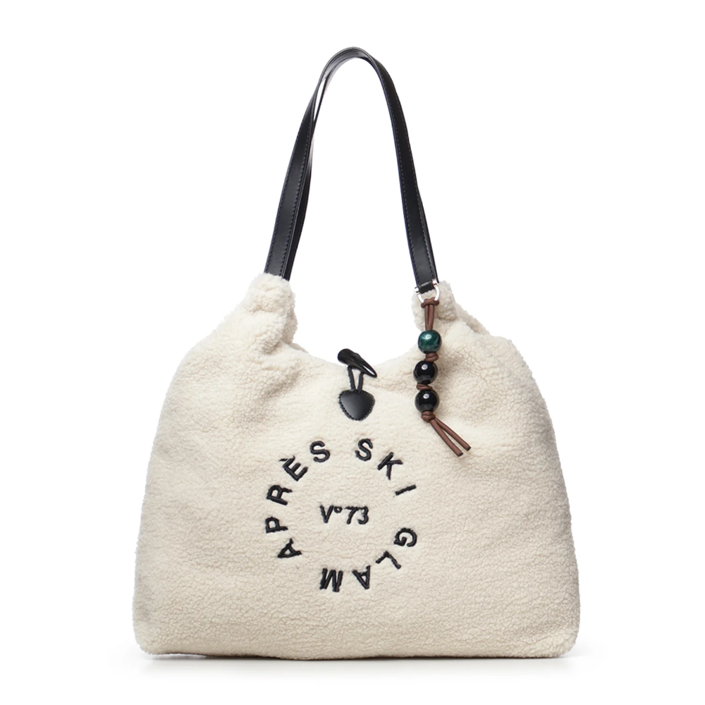 V°73 BORSA SINTETICA DONNA SKI GLAM OFF WHITE/NERO 73BSA1W01