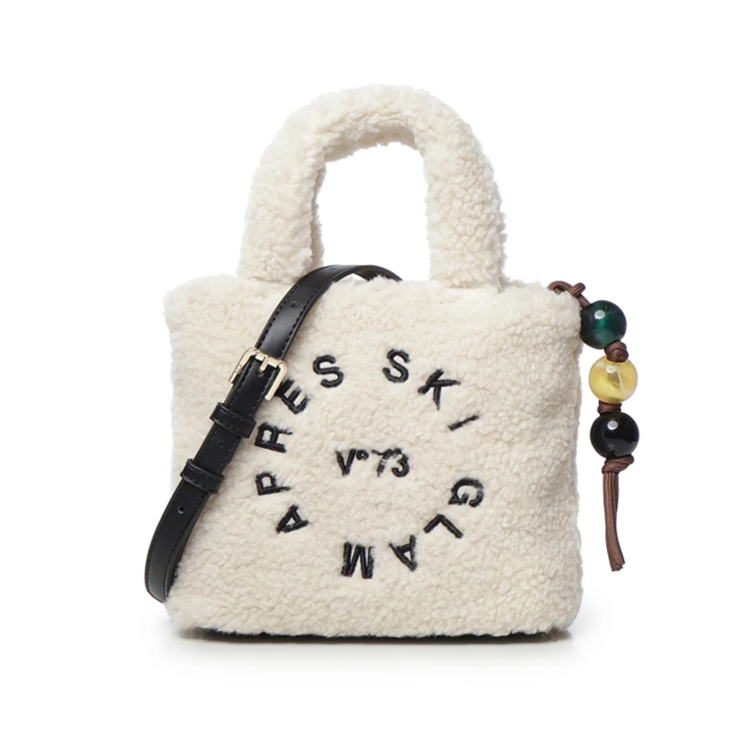 V°73 BORSA SINTETICA DONNA SKI GLAM OFF WHITE/NERO 73BSA1W04