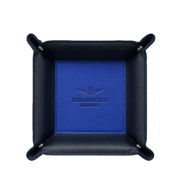 AERONAUTICA MILITARE VUOTATASCHE SIMILPELLE BLU LOGO AQUILA AM0538