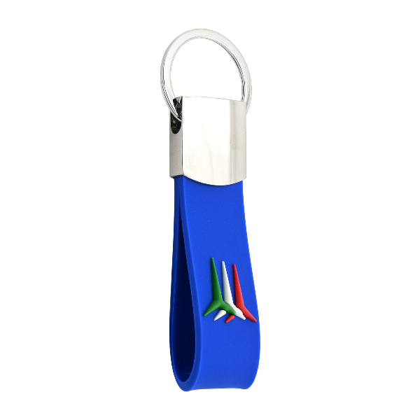AERONAUTICA MILITARE PORTACHIAVI METALLO E GOMMA AZZURRA FRECCE TRICOLORE AMFT0700