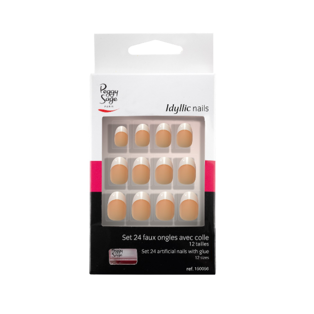 PEGGY SAGE 150056 SET 24 UNGHIE FINTE IDYLLIC NAILS FRENCH STILETTO